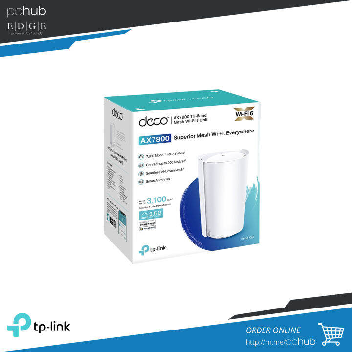 TPLink Deco X95, mesh router, WiFi6 AX7800, 1 pack, covers up to 3100 ...