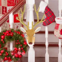 Funnmall ประดิษฐ์หัวกวางเครื่องประดับ Christmas Holiday Party Photo Prop Xmas Tree Deer Head Decor