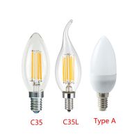 LED Bulb E14 220V 4W 8W 12W C35 C35L LED Filament Candle Bulb Candelabra Flame Bent Tip 20W 40W 60W Incandescent Equivalent lamp