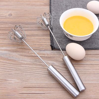 Semiautomatic Hand Press Type Rotary Egg Whisk Agitator 10 Inch Kitchen Tools