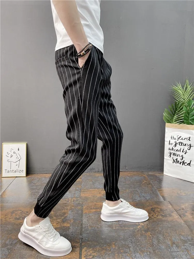 Pants Men Korean Style 2022 Summer New Fashion Vertical Stripes Cropped Pants Men Plus Size Slim Fit Casual Leggings for Men | Lazada Singapore Pants Men Korean Style 2022 Summer New Fashion Vertical Stripes Cropped Pants Men Plus Size Slim Fit Casual Leggings For Men | Lazada Singapore