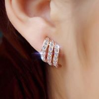 Korea Design Rhinestone Clip On Earrings No Hole Women 39;s Simple Elegant Style Ear cuff Bridal Wedding Party Earrings Jewelry