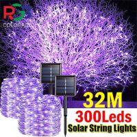 Outdoor LED Solar Fairy String Lights Waterproof Garden Decoration Garland 8Modes Copper Wire Light For Street Patio Christmas Fairy Lights