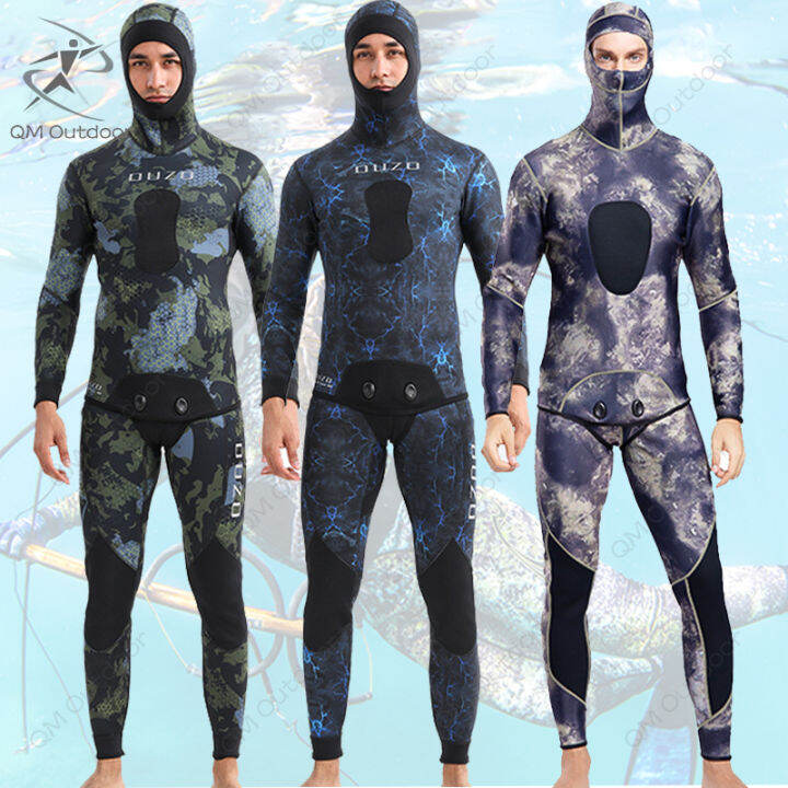 3MM Men Spearfishing Suit Camo Dive Wetsuit fullbody diving suit