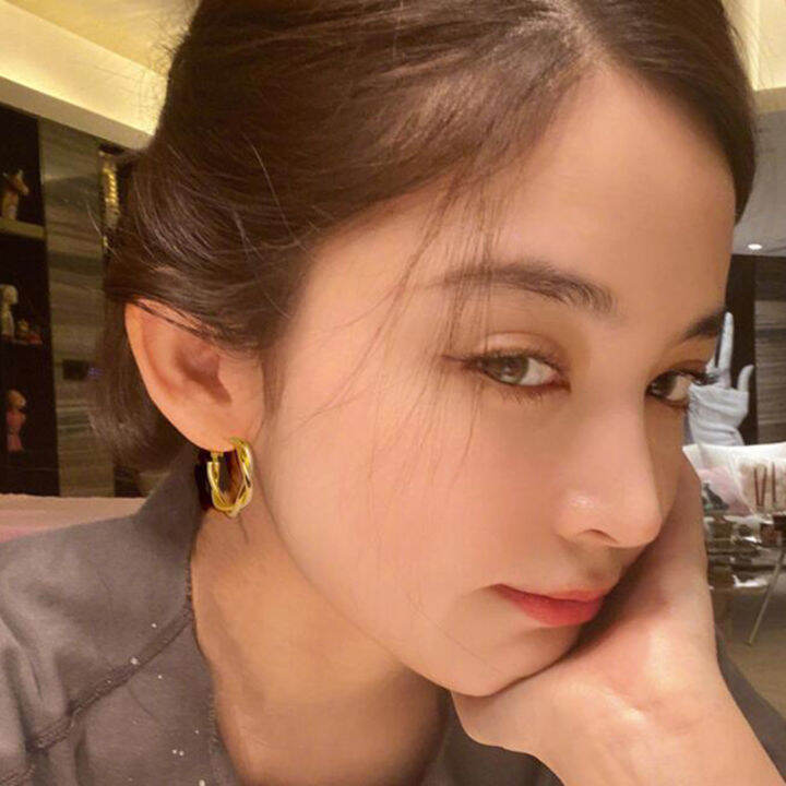 ร้อน-ที่เรียบง่ายโซ่ต่างหูแหวนโลหะรอบต่างหูห่วงแฟชั่นวงกลมห่วงชี้แจงต่างหูสำหรับผู้หญิงพรรคเครื่องประดับ