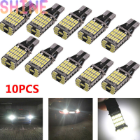 Shine 10pcs White 45 SMD 4014 T15 W16W LED Car ย้อนกลับหลอดไฟ6000K