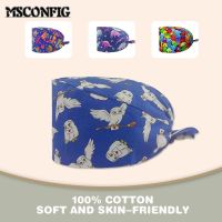 Fashion Color Printing Ladies nursing Cap Surgical Cap Dentist Cap Surgical Cotton Comfortable Beauty Salon Pet Shop Scrub Cap