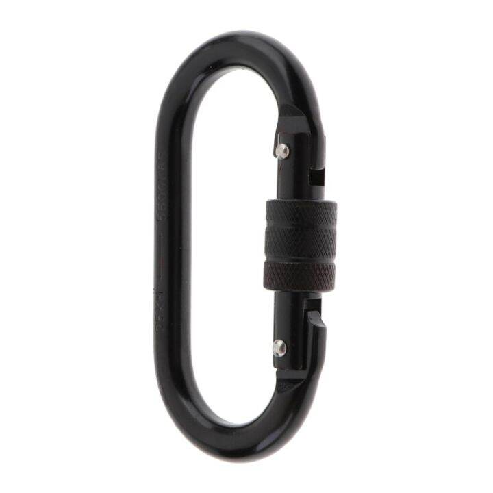 1pcs-25kn-o-shaped-climbing-screwgate-carabiner-clip-for-rock-climbing-steel