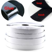 ][[ 12M/Pairs Self Adhesive Fastener Tape Nylon Hooks And Loops Hooks Adhesive With Glue Magic Tape DIY Craft Decor 16-110Mm Width