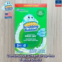 Scrubbing Bubbles® Continuous Clean Drop-Ins 5 Blue Discs ก้อนขจัดคราบหินปูน คราบฝังแน่น น้ำกระด้างในโถสุขภัณฑ์