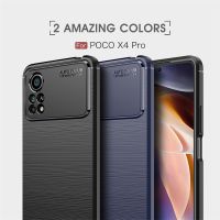 （ใหม่）กันชนคาร์บอนไฟเบอร์สำหรับ Poco X4 Pro 5กรัมกรณีสำหรับ Poco X4 Pro 5กรัม C Oque กันกระแทกป้องกันปกโทรศัพท์สำหรับ Poco X4 Pro 5กรัม