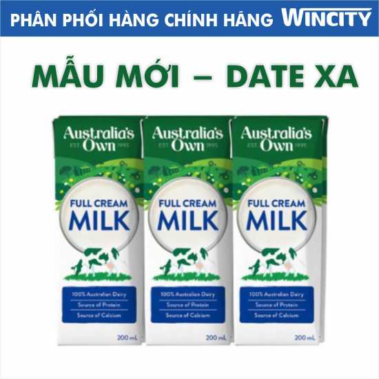 Date 09.2023 lốc 3 hộp 200ml sữa tươi tt nguyên kem australia s own a2 - ảnh sản phẩm 1
