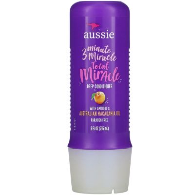(นำเข้าจากUSA.) ทรีทเม้นท์ ครีมนวด กลิ่นพีช Aussie 3 Minute Miracle Strong Conditioning Treatment, 8 oz ขนาด 236ml. กลิ่นพีช ใช้ดีมาก แม่ค้าใช้เองค่ะ