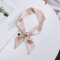 【CW】 2022 Small Scarf Color Bandana Hair Female Neckerchief Scarves Foulard Accessories 90x5cm