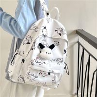 Pacha Dog Graffiti Print Shoulder Bag Women Korean Version Student Large Capacity Schoolbag Casual Backpack 【AUG】