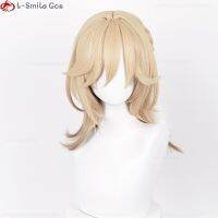 High Quality Kaveh Cosplay Wig Game Genshin Impact Kaveh Wigs 50Cm Long Linen Gold With Braid Heat Resistant Hair Wigs + Wig Cap