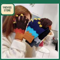 YNDVQO STORE น่ารัก ขี่ หน้าจอสัมผัส ถุงมือฤดูหนาว ถุงมือผ้าฝ้าย กันความเย็น นิ้วเต็ม