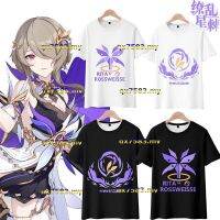 ใหม่เสื้อยืดแขนสั้นลายการ์ตูน Honkai Impact 3 Rita Rossweisse สไตล์ญี่ปุ่นผู้ชายแฟชั่นหลวมสำหรับผู้หญิงแจ็คเก็ตแขนสั้นพิมพ์ลาย3มิติลำลองสำหรับเสื้อลำลองคอสเพลย์