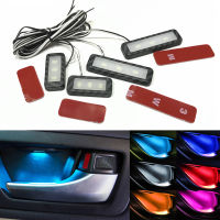 4Pcs Car Interior Ambient Mood Lightings Led Diy 12v Auto Decorative Styling Lamp Door Bowl Handle Armrest Atmosphere Light