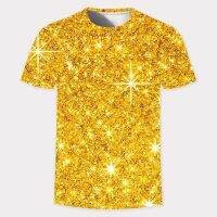 2023 NewGold-Patterned เสื้อยืดทุกที่และ3D-printed ฤดูร้อนเสื้อแขนสั้นสำหรับทั้งชายและหญิงมีความสะดวกสบาย