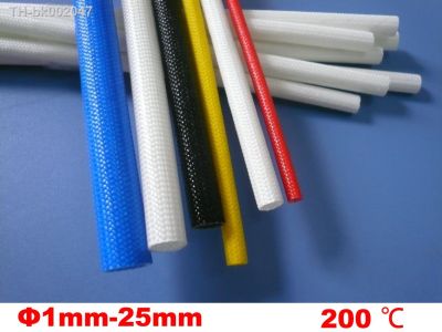 ☫✓℡ 30M 1.5mm White 200 Deg C High Temperature off-Self Casing Pipe Silicone Resin Braided Glass Fiber Sleeve Fiberglass Tube