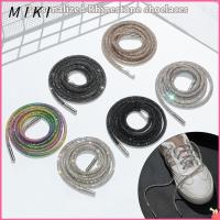 MIKI 1PC แฟชั่น สายถักเปีย สายรัด รองเท้าผ้าใบผูกเชือก เชือกรองเท้าประดับเพชร เชือกผูกรองเท้าพลอยเทียม สายสว่าง