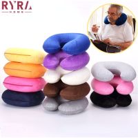 U-shaped Travel Pillow Short Plush Cover Inflatable Pillow Pillow Support Cushion Neck Pillow Relieve Fatigue Nursing Cushion Travel pillows