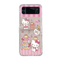 Sanrio Kuromi My Melody เคสโทรศัพท์โซ่มือมุก3D สำหรับ Samsung Galaxy Z Flip 3 4 5 5G Zflip3 Zflip4 Zflip5 Flip3 Flip5 Flip4