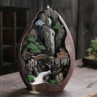 Big Resin Rockery Landscape Backflow Incense Burner Home Decor Smoke Waterfall Holder Handcrafted Buddhist Incense Holder