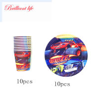 Blaze And The Monster Machines Theme Party Supplies Children Birthday Blaze Paper Cups Plates Decoration Flags Tablecloth