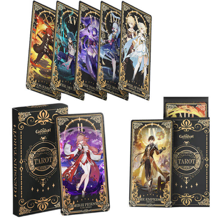 Genshin Impact Tarot Cards 22 Pcs Anime Characters Game Kamisato Ayaka ...