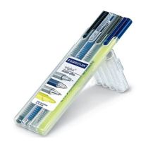 4 Pieces/set Color Ballpoint Pen Mini Office Set No.34SB4; Line widths 0.3/0.45/0.5mm black/blue/yellow