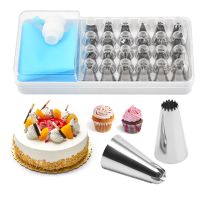 【hot】 28pcs Cookie Coupler Storage Nozzles Reusable Piping Set