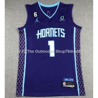 ♠❉ 2023 new men Charlotte Hornets 1 LaMelo Ball embroidery basketball jerseys jersey purple