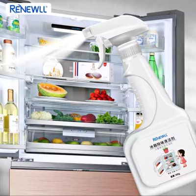 น้ำยาขจัดกลิ่น ในตู้เย็น สเปรย์ทำความสะอาด ตู้เย็น สเปรย์ขจัดคราบ ทำความสะอาดตู้เย็น ช่วยขจัดกลิ่นอับในตู้เย็น  Renewll Refrigerator washing spray