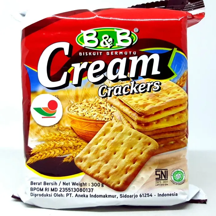 B&B CREAM CRACKERS 300gr | KUE MALKIST GABIN ASIN ANEKA BIS ANEKABIS ...