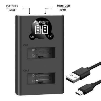 AHDBT-501สำหรับ GoPro Hero7เครื่องชาร์จ USB คู่พร้อมจอแสดงผล LED ทำงานร่วมกับหรือแทนที่ GoPro Hero 7/6/ 5แบตเตอรี่และที่ชาร์จ Yuebian