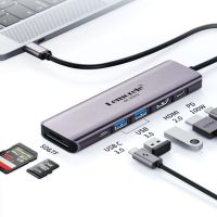 Lemorele USB HUB USB To HDMI 4K60Hz Type C 3.0 Docking Station Adapter 100W DP SD/TF Reader Slot Multiports for Laptop