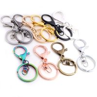 5pcs/lot 30mm Key Ring Long 70mm Popular classic 11 Colors Plated lobster clasp key hook chain jewelry making for keychain Key Chains