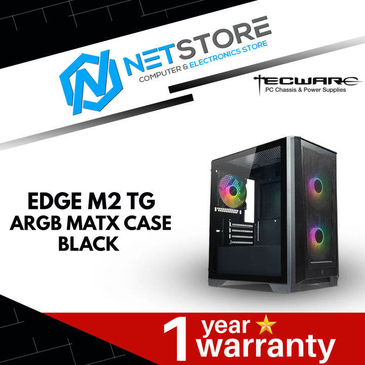 Tecware Edge M Tg Argb Matx Case Black Twca Edm Bkar Lazada