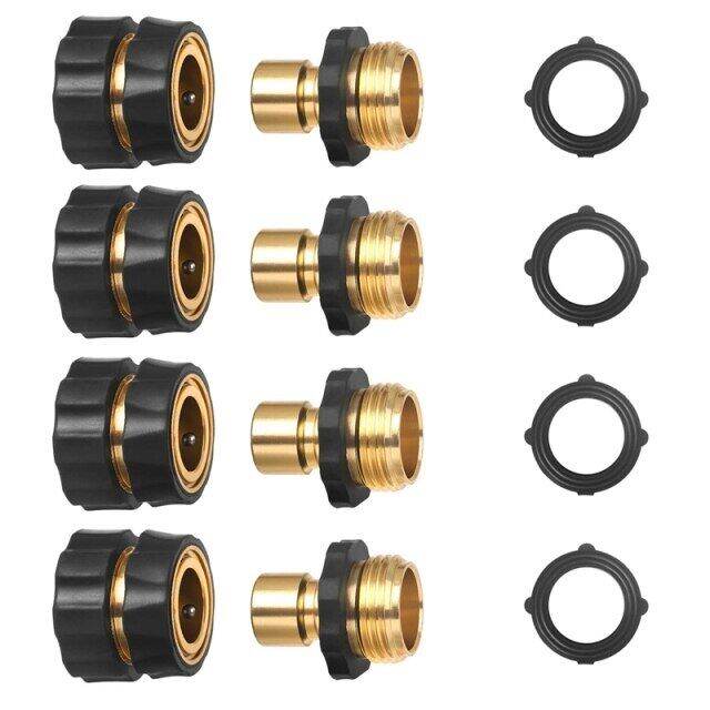 3/4 Inch Garden Hose Fitting Quick Connector Male And Female Value Pack