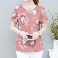 PL-รุ่น-328 ใหม่เสื้อผ้าสตรีฤดูร้อนแขนสั้นคอกลมลายดอก สีสดงามตา ผ้านุ่มใส่สบายพร้อมส่ง