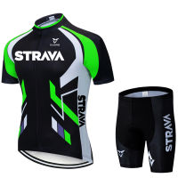 STRAVA  Pro Summer Cycling Jersey Set Mountain Bike Clothing MTB Bicycle Clothes Wear Maillot Ropa Ciclismo Men Cycling Set