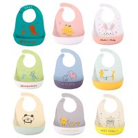 【DT】hot！ Soft Silicone Bibs Cartoon Printed for Baby Kids Boy Adjustable Bib Children Feeding