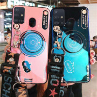 เคส M51 Samsung Galaxy M31s พร้อมขาตั้งกล้อง + เคสโทรศัพท์ดีไซน์เชือกยาวลายกล้องแฟชั่นที่สร้างสรรค์ซิลิโคนนิ่มกันกระแทกฝาครอบด้านหลังคู่