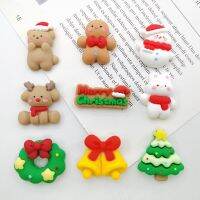 100ใหม่ Kawaii Christmas Series หมีกระต่ายกลับเรซิ่น Fit โทรศัพท์ Deco DIY เด็ก Headwear Crapbook Embellishments