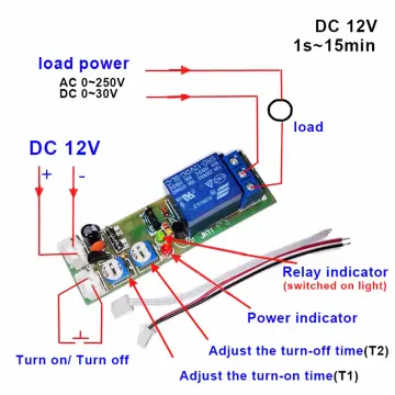 DC 12v 0-60 Second Delay Timing Timer Switch NE555 Time Relay Module  Adjustable