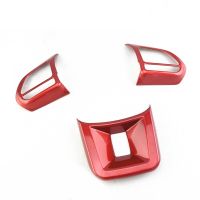 Red 3Pcs/Set ABS Car Steering Wheel Button Cover Sticker Interior Decoration For MG5 MG6 MG HS ZS Car Styling