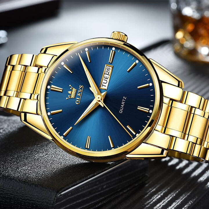 olevs-mens-gold-watches-analog-quartz-business-dress-watch-day-date-stainless-steel-classic-luxury-male-wrist-watches-waterproof-luminous-gold-strap-blue-face