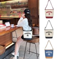 MLBˉ Official NY Korea ML Bucket Bag 23 New NY Presbyopia Full Standard Fashion College Style Shoulder Bag Messenger Bag Class Commuter Bag